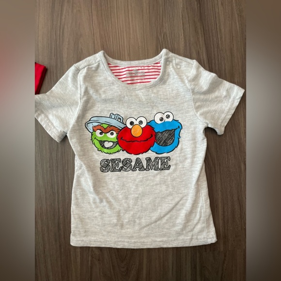 Sesame Street Gray and Red Short Sleeve Tees size 18 months - Picture 5 of 7